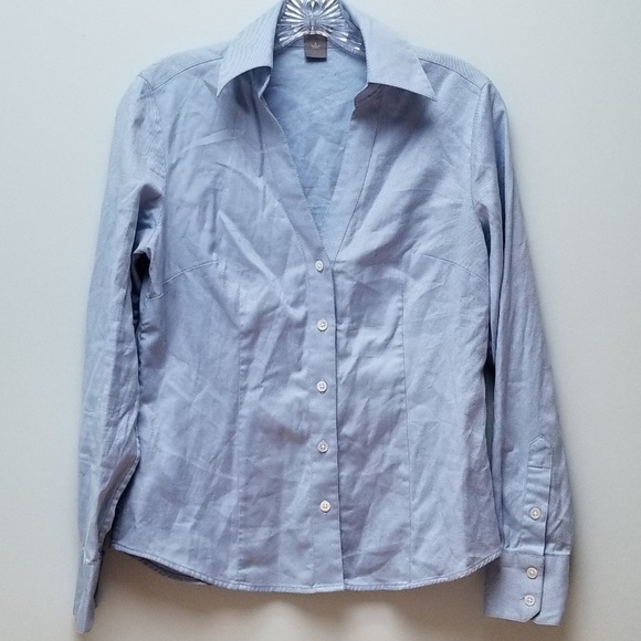 Ann Taylor Tops - Ann Taylor Light Blue Long-Sleeve Button-Down Blouse